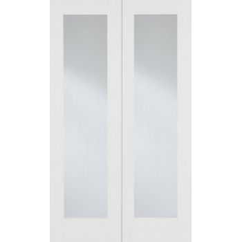White Pattern 20 Glazed French Door Pair